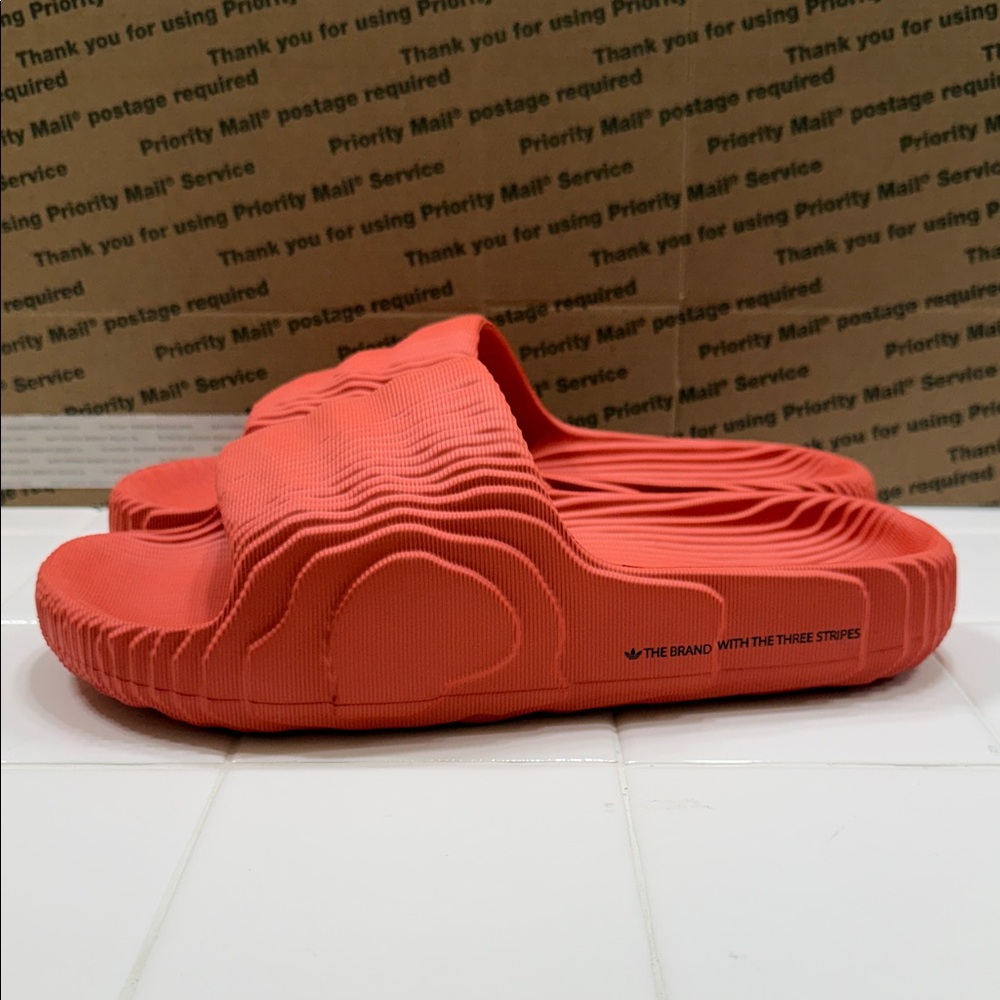 Adidas Adillette 22 Bold Orange Slides BNew/No Box
